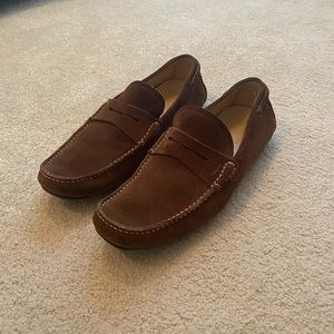 Salvatore Ferragamo brown suede driving moccasins
